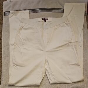 Jessica London Cream Skinny Pants with Textured Fabric